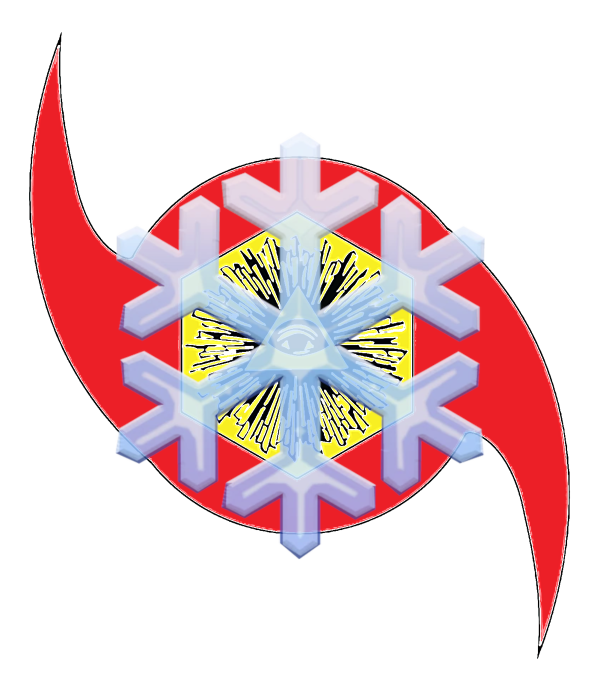 A SNOWFLAKE SUPERIMPOSED OVER A WORDLESS WEATHER IS HAPPENING LOGO